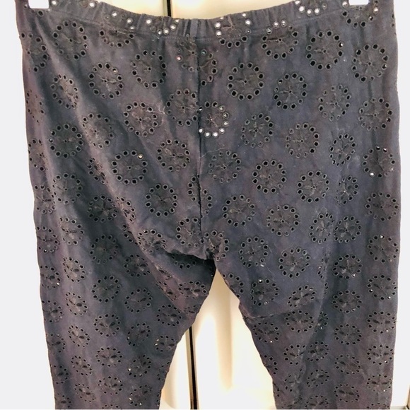 NWOT Johnny Was black Stretch Cotton Eyelet Leggings Black XS cottage core emo - Picture 10 of 13